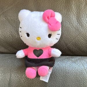 Cute pink and black outfit hello kitty stuffed animal